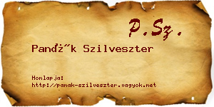 Panák Szilveszter névjegykártya